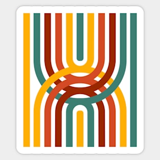 Simple Colorful Curve Line Abstract Pattern Design Sticker